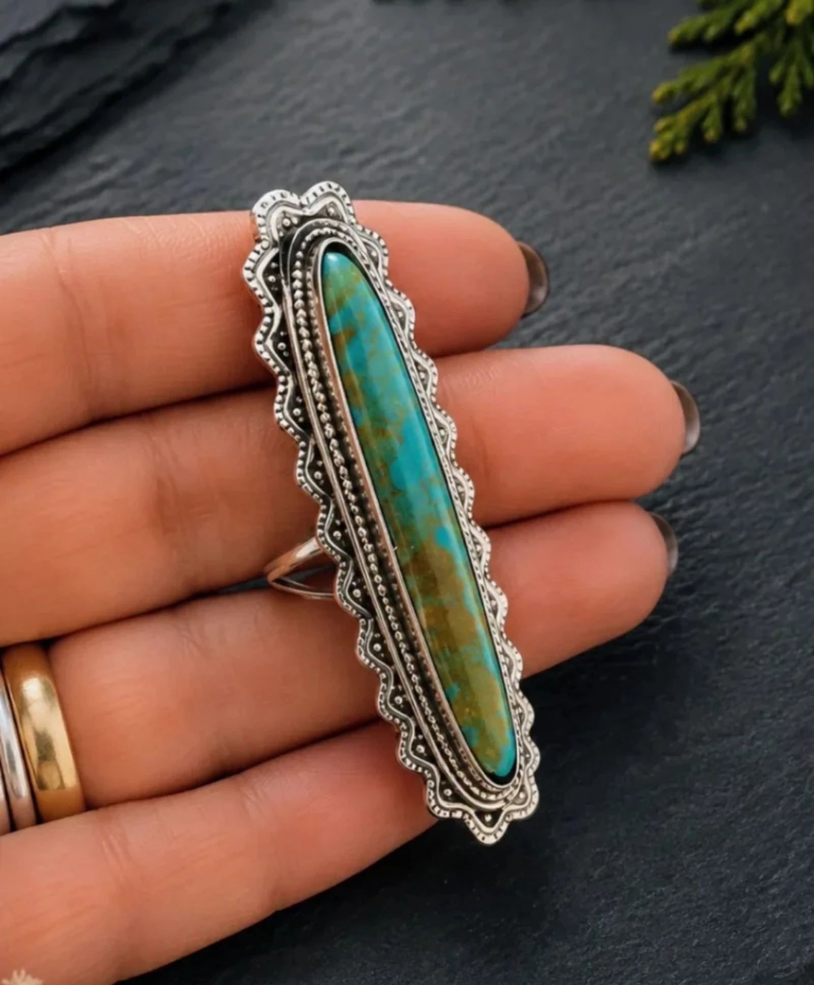 Anillo bohemio étnico ajustable 